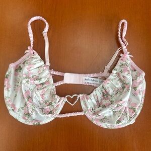 For Love & Lemons pink & white floral bra 38DD